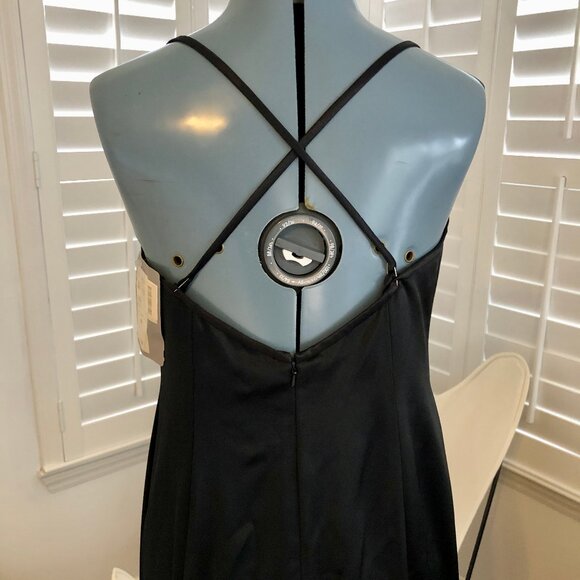 Rimini Long Luxurious Black Evening Gown Spaghetti Straps Size 8 - Picture 10 of 14